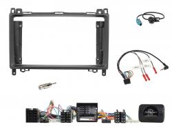 Einbauset mit Lenkradadapter f�r 9 Zoll Autoradio in Mercedes A-Klasse / B-Klasse / Viano / Vito