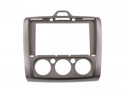 Einbaurahmen f�r 9 Zoll Autoradio in Ford Focus (2005-2011, mit manueller Klimaanlage) - silber