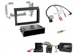 Einbauset mit Lenkradadapter f�r DIN Autoradio in Citroen, Peugeot, Fiat - schwarz