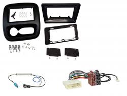 Einbauset mit Lenkradadapter f�r 9 Zoll Autoradio in Fiat, Nissan, Opel, Renault m. Klimatr., 20Pin