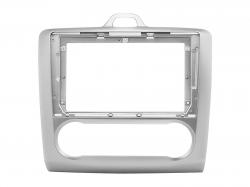 Einbaurahmen f�r 9 Zoll Autoradio in Ford Focus Klimatronik (2004-2011) - silber