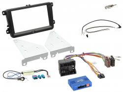 Einbauset mit Lenkradadapter f�r Doppel DIN Autoradio in VW Caddy, Sharan, T6, Amarok, Seat Alhambra