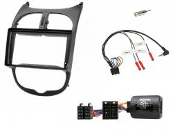 Einbauset mit Lenkradadapter f�r 9 Zoll Autoradio in Peugeot 206 (2001-2010)