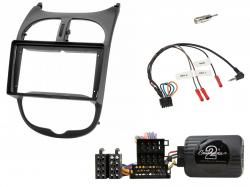 Einbauset mit Lenkradadapter f�r 9 Zoll Autoradio in Peugeot 206 (1998-2001)
