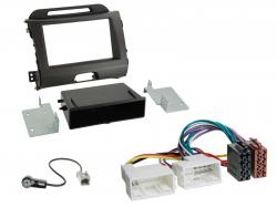 Radioeinbauset f�r Doppel DIN Autoradio in Kia Sportage SL (2010-2015) - dunkelgrau