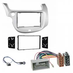 Radioeinbauset f�r Doppel DIN Autoradio in Honda Jazz (2009-2013) - silber