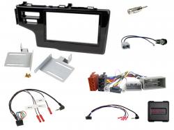 Einbauset mit Lenkradadapter f�r Doppel DIN Autoradio in Honda Jazz, Fit (2015-2020) - schwarz