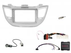 Einbauset mit Lenkradadapter f�r 9 Zoll Autoradio in Hyundai Tucson (TL, 2015-2018) - silber