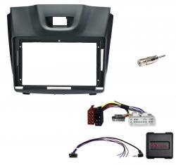 Einbauset mit Lenkradadapter f�r 9 Zoll Autoradio in Isuzu D-Max (2012-2018), MU-X - schwarz