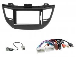 Radioeinbauset f�r 9 Zoll Autoradio in Hyundai Tucson (TL, 2015-2018) - USB, schwarz
