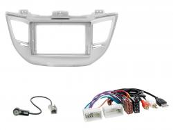 Radioeinbauset f�r 9 Zoll Autoradio in Hyundai Tucson (TL, 2015-2018) - USB, silber