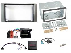 Einbauset mit Lenkradadapter f�r Doppel DIN Autoradio in Ford Fiesta, Focus, Fusion, Kuga - silber
