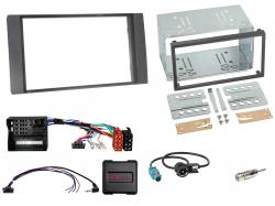 Einbauset mit Lenkradadapter f�r Doppel DIN Autoradio in Ford C Max, S-Max, Focus, Fiesta - anthraz.