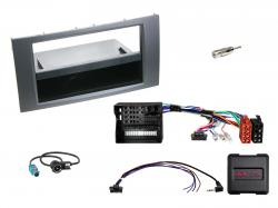 Einbauset mit Lenkradadapter f�r DIN Autoradio in Ford C Max, S-Max, Focus, Fiesta - anthrazit