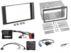 Einbauset mit Lenkradadapter f�r Doppel DIN Autoradio in Ford C Max, S-Max, Focus, Fiesta - schwarz