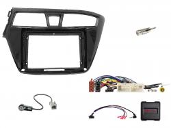 Einbauset mit Lenkradadapter f�r 9 Zoll Autoradio in Hyundai i20 (GB, 2014-2018) - Kamera, schwarz