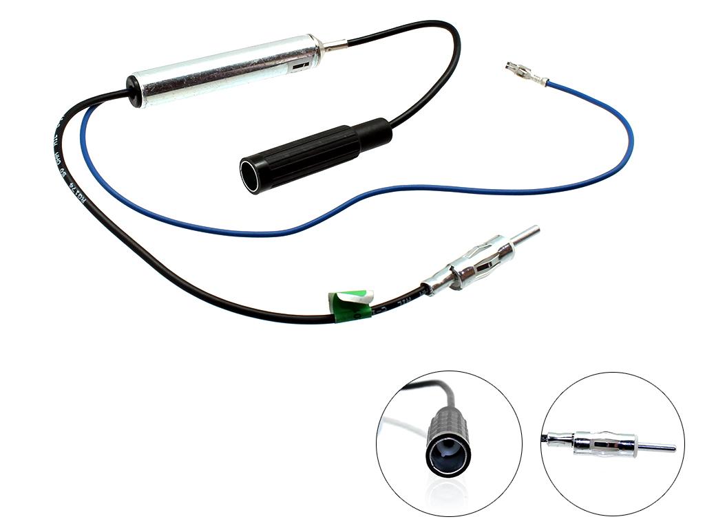 Antennenadapter - DIN (150 Ohm, Buchse / Stecker) - Phantomeinspeisung - für VW Sharan, Ford Galaxy