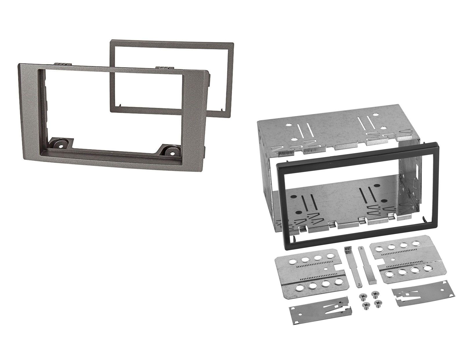 Einbaurahmen Set für Doppel DIN Autoradio in Iveco Daily IV / V (06 - 14) -  silber