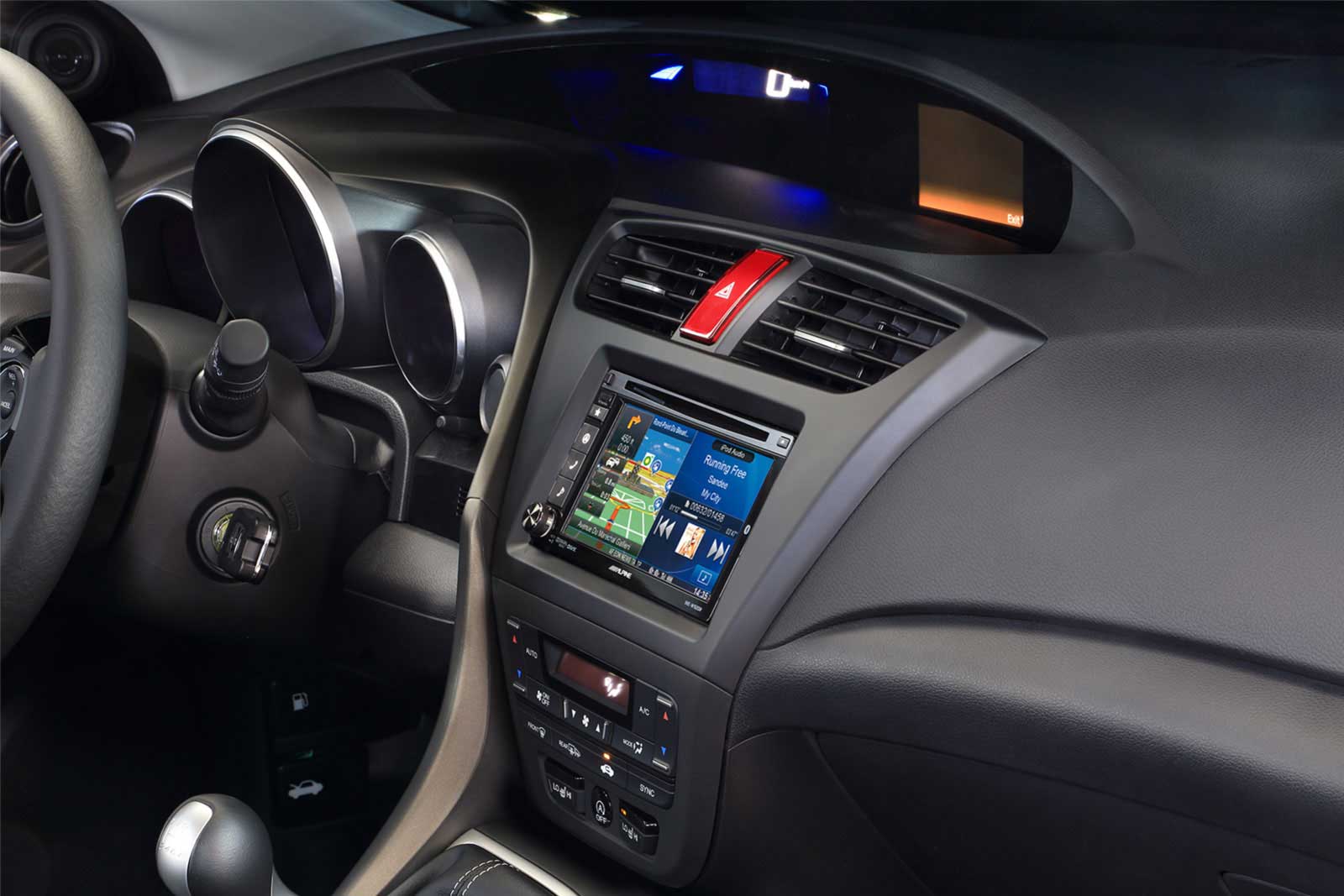 02/2012-2015 *Schwarz* Doppel-DIN Radio-Einbauset inkl LFB geeignet für Honda Civic Bj 