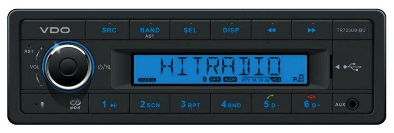 VDO TR723UB-BU 24 Volt - MP3-Autoradio mit Bluetooth / USB / AUX-IN