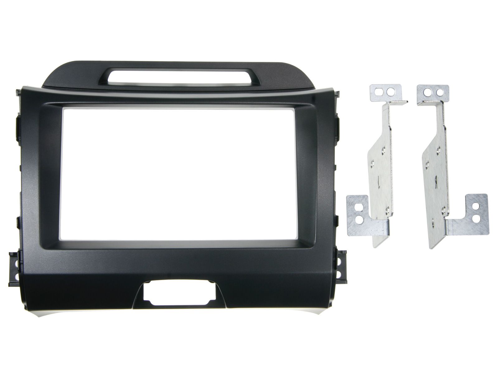 KIA Sportage III Autoradio Einbaublende grau ISO Adapterkabel Rahmen Doppel-DIN 