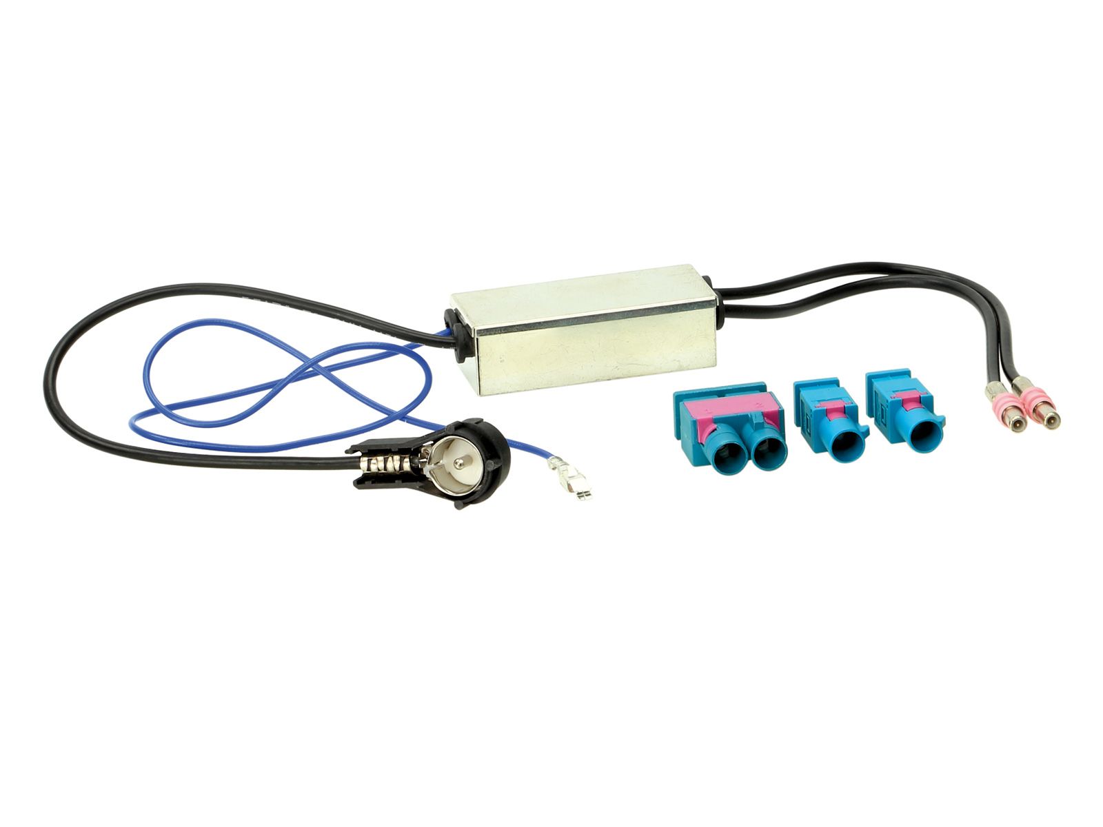 Antennenadapter - Doppel / 2x Fakra (Stecker) - ISO (Stecker) - Phantomeinspeisung - mit Diversity