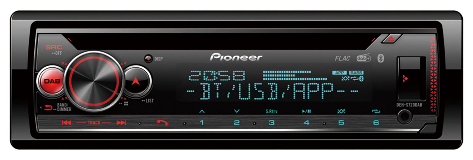 Pioneer DEH-S100UBG Autoradio USB CD Receiver High Level Car HiFi schwarz Kfz Radio mit Front AUX-In Wiedergabe von MP3 WMA WAV FLAC über MOS-FET 4X 50W 