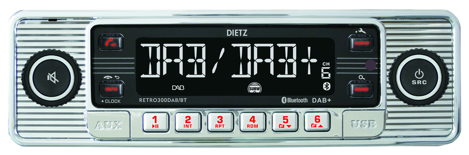 DAB Retro Auto-Stereoanlage mit schwarzen Tasten: AC999RS001B