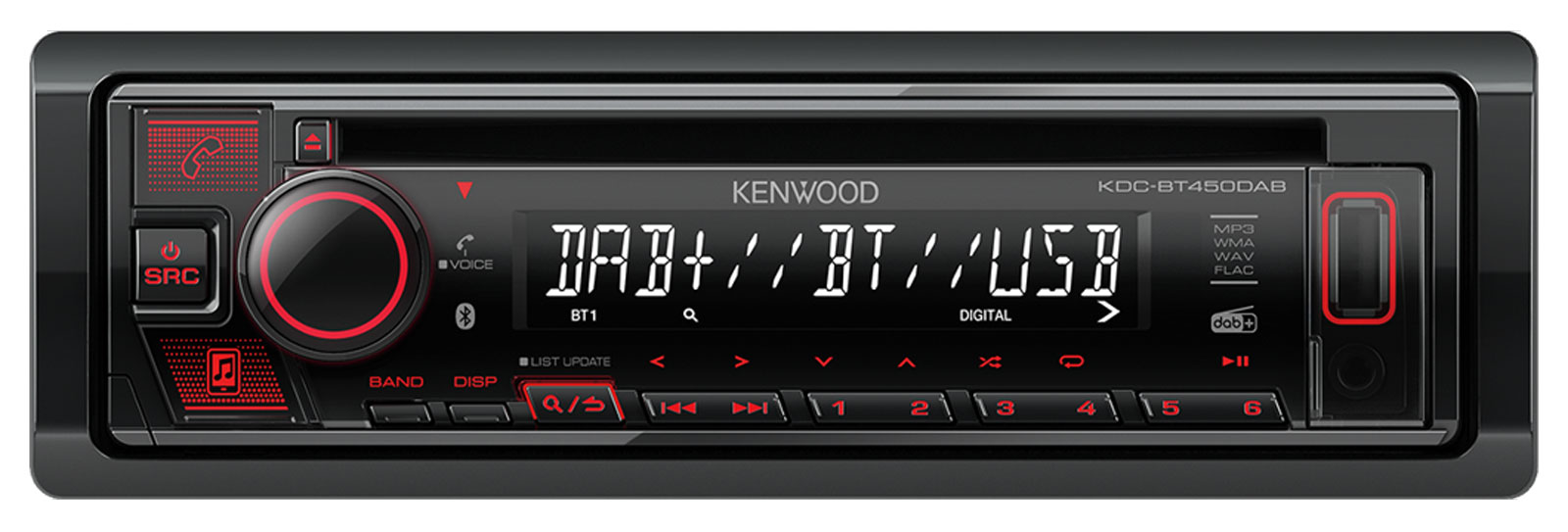 KENWOOD KDC-BT450DAB Auto Radioset für VW Polo 1 & 2-1975-1994