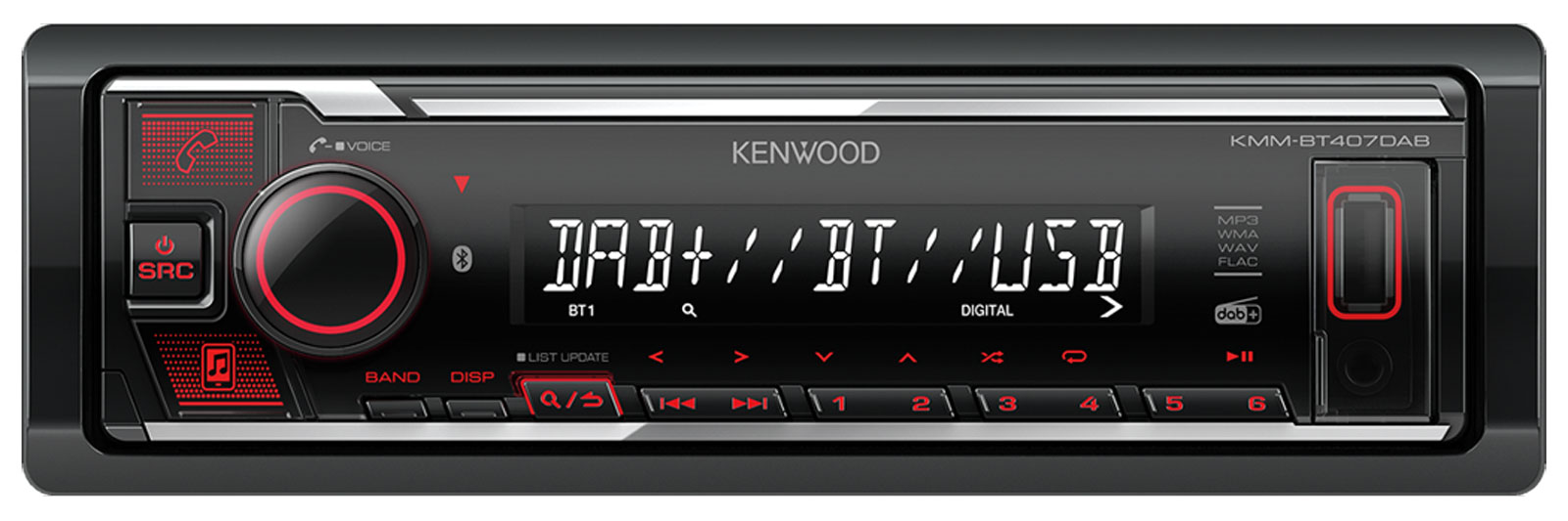 Kenwood KMM-BT407DAB - MP3-Autoradio mit DAB / Bluetooth / USB / iPod / AUX-IN