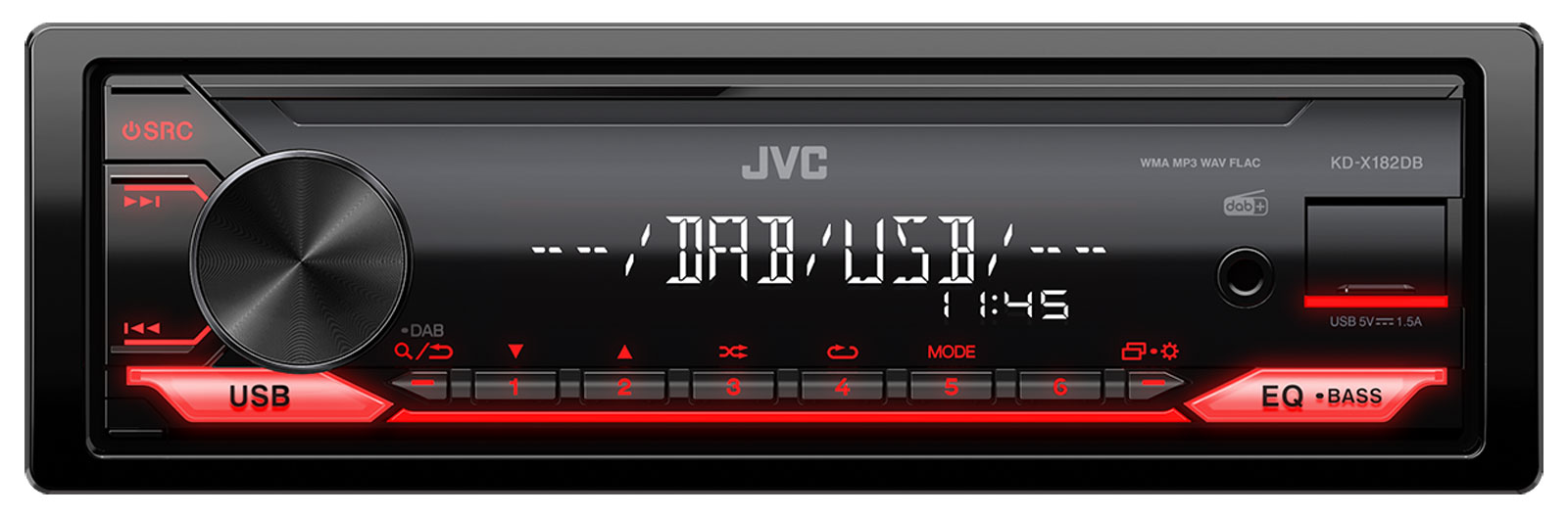JVC KD-X182DB - MP3-Autoradio mit DAB / USB / AUX-IN