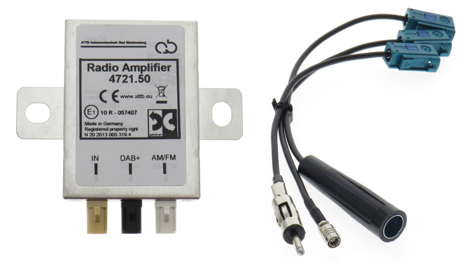 DAB / DAB+ / FM Splitter generiert DAB Signal aus UKW Antenne 150 OHM DIN  Anschluss