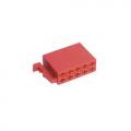 10 polig ISO Line Out Stecker - Buchsengehuse - rot