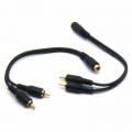 AIV Cinch-Y-Adapter - 1 Buchse auf 2 Stecker - 0,2 m - gelb - 1 Paar - 630104 x Restposten