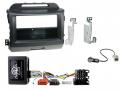Einbauset mit Lenkradadapter fr DIN Autoradio in Kia Sportage 3 (Navi, 10-15) - schwarz