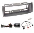 Einbauset mit Lenkradadapter fr DIN Autoradio in Renault Megane, Scenic (96-00) - anthrazit-beige