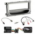 Einbauset mit Lenkradadapter fr DIN Autoradio in Ford C-Max, Focus, Galaxy (ab 07) - silber, Ablage