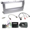 Einbauset mit Lenkradadapter fr DIN Autoradio in Ford S-Max, Mondeo (Can-Bus, 07-14) - silber