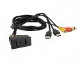 Universal Einbaubuchse USB / Cinch auf 2x USB / 1x AUX