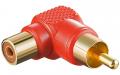 Cinch-Adapter 90� - 1-Kanal Audio, Cinch-Buchse zu Cinch-Stecker, Kunststoff - rot