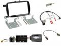 Einbauset mit Lenkradadapter fr Doppel DIN Autoradio in 500 X (ab 2016 Facelift) - Piano