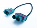 Antennenadapter - Doppel Fakra (Stecker) - Fakra (Buchse) - einfach belegt