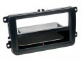 Einbaurahmen Inbay fr DIN Autoradio in VW / Skoda / Seat - schwarz Rubber Touch