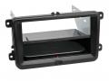 Einbaurahmen Inbay fr DIN Autoradio in Seat / VW / Skoda - schwarz Rubber Touch