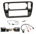 Einbauset mit Lenkradadapter fr DIN Autoradio in VW Up (AA, AAN, 11-16) - Klavierlack
