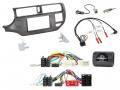 Einbauset mit Lenkradadapter fr Doppel DIN Autoradio in Kia Rio (11-15, UB) - anthrazit