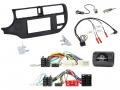 Einbauset mit Lenkradadapter fr Doppel DIN Autoradio in Kia Rio (UB, 11-15) - schwarz