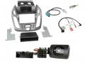Einbauset mit Lenkradadapter fr DIN Autoradio in Ford Connect Transit (12-18, ohne Display), silber