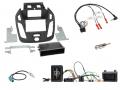 Einbauset mit Lenkradadapter fr DIN Autoradio in Ford Transit Connect (2013-2018) schwarz