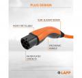 Lapp Mobility Helix Ladekabel Typ 2, Mode 3, 32 A, 3-phasig, bis zu 22 kW, 3 m, orange - 75745